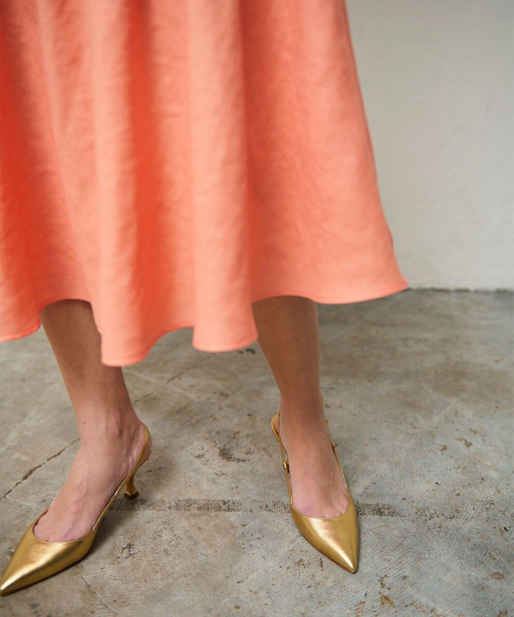 GRACE CONTINENTAL リネンタッチ配色ワンピース 