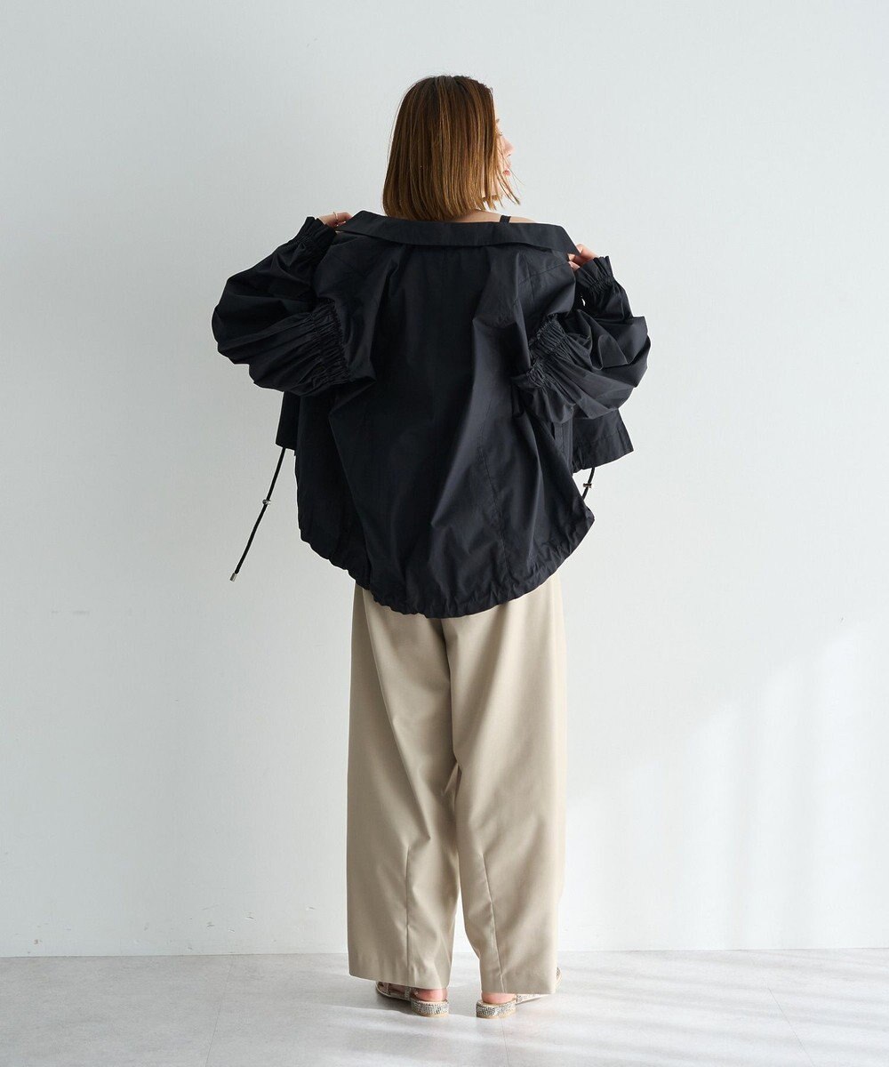 YECCA VECCA ボリュームギャザーデザインZIPブルゾン 