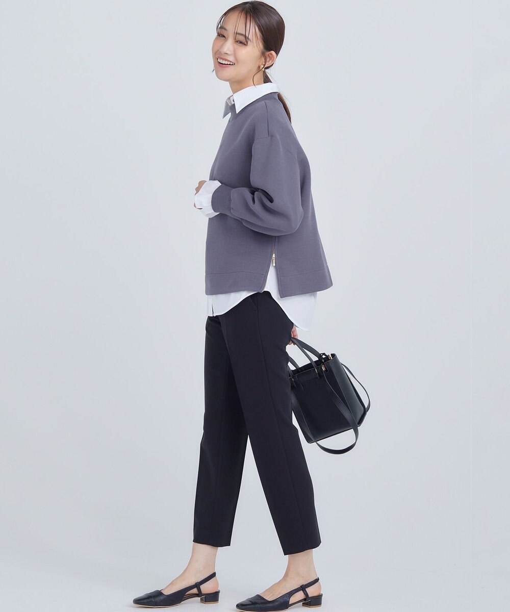 組曲 コンパクトシャーティング フレア袖シャツ 