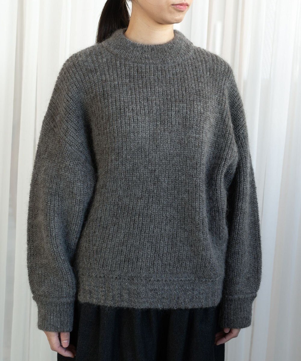 muuc アルパカモヘヤ畦編みプルオーバー 