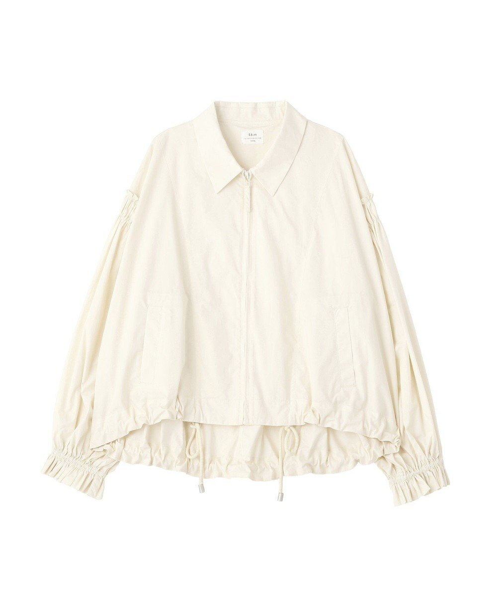 YECCA VECCA ボリュームギャザーデザインZIPブルゾン 