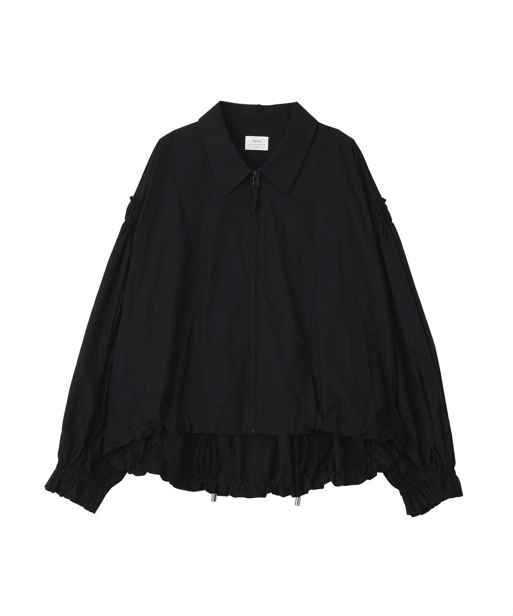 YECCA VECCA ボリュームギャザーデザインZIPブルゾン 