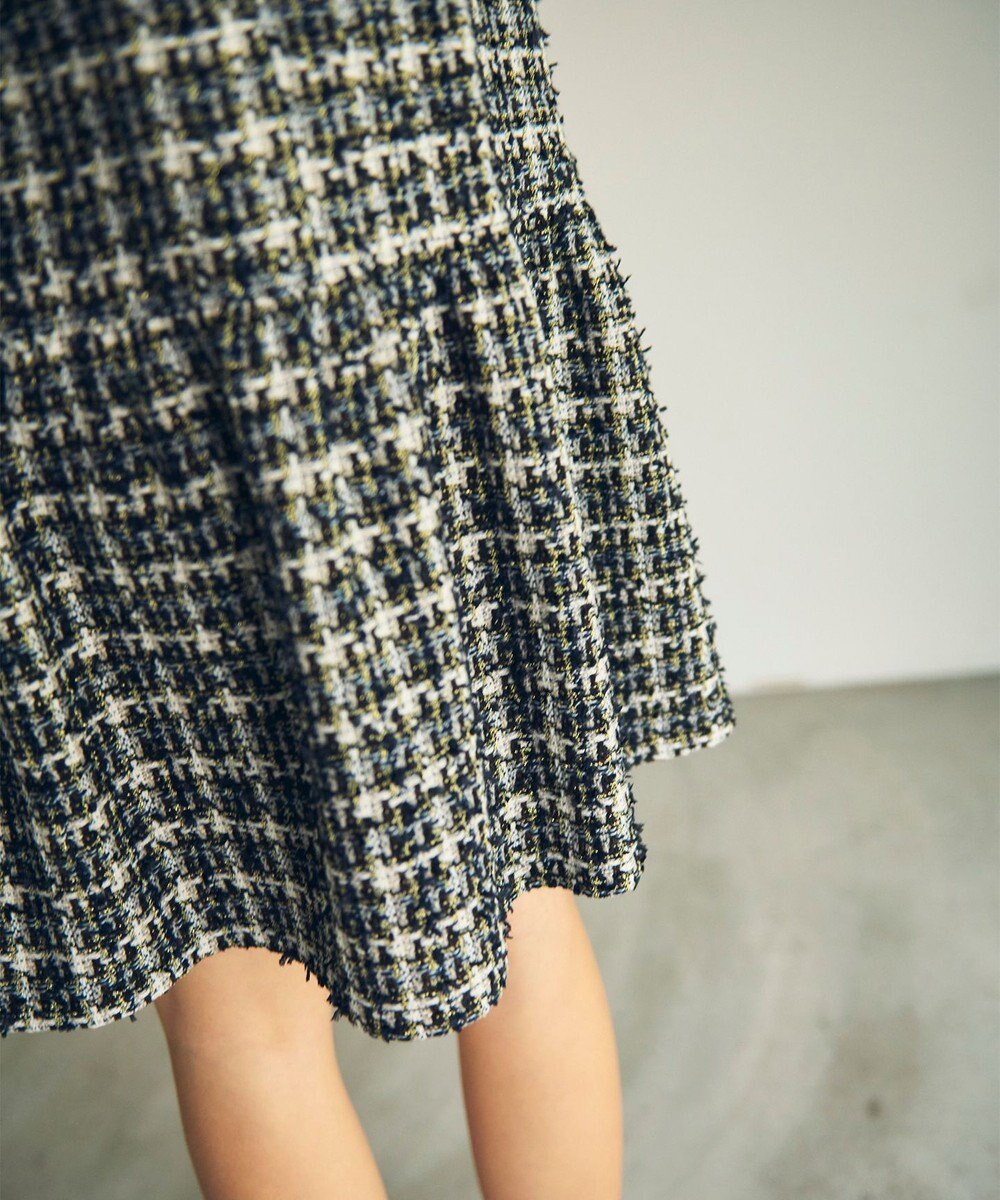 GRACE CONTINENTAL ツイードコンビワンピース 