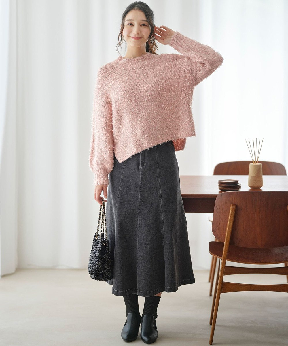 ANY SIS 【洗える】リボンヤーンミックス ニット 