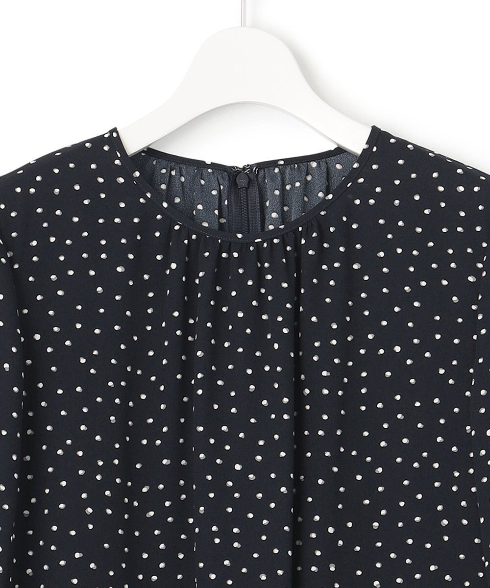 23区 【洗える】バックサテンアムンゼン ドットプリント ワンピース 