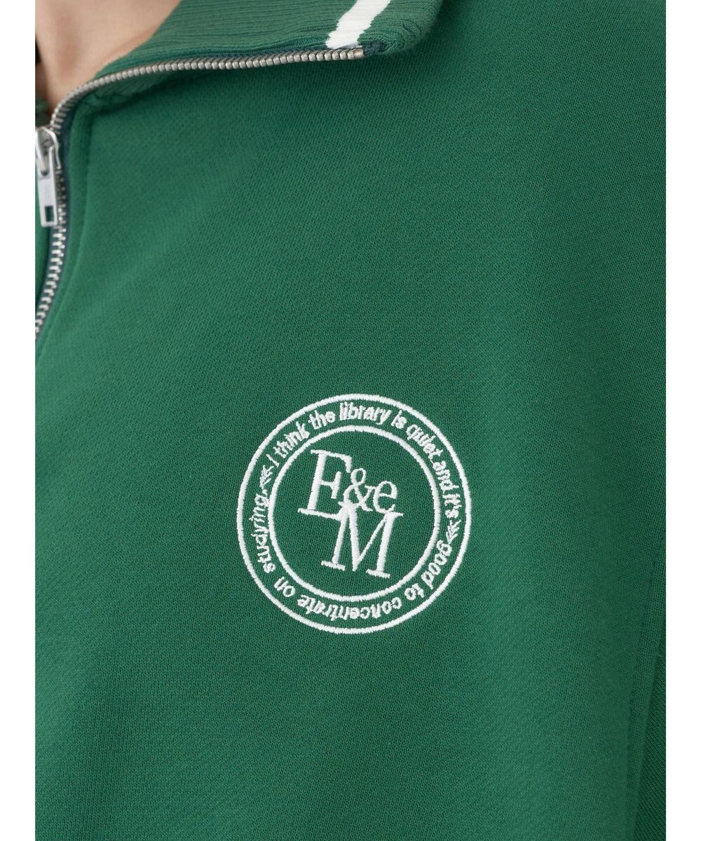 earth music&ecology ハーフＺＩＰサークルロゴ刺繍裏毛プルオーバー 