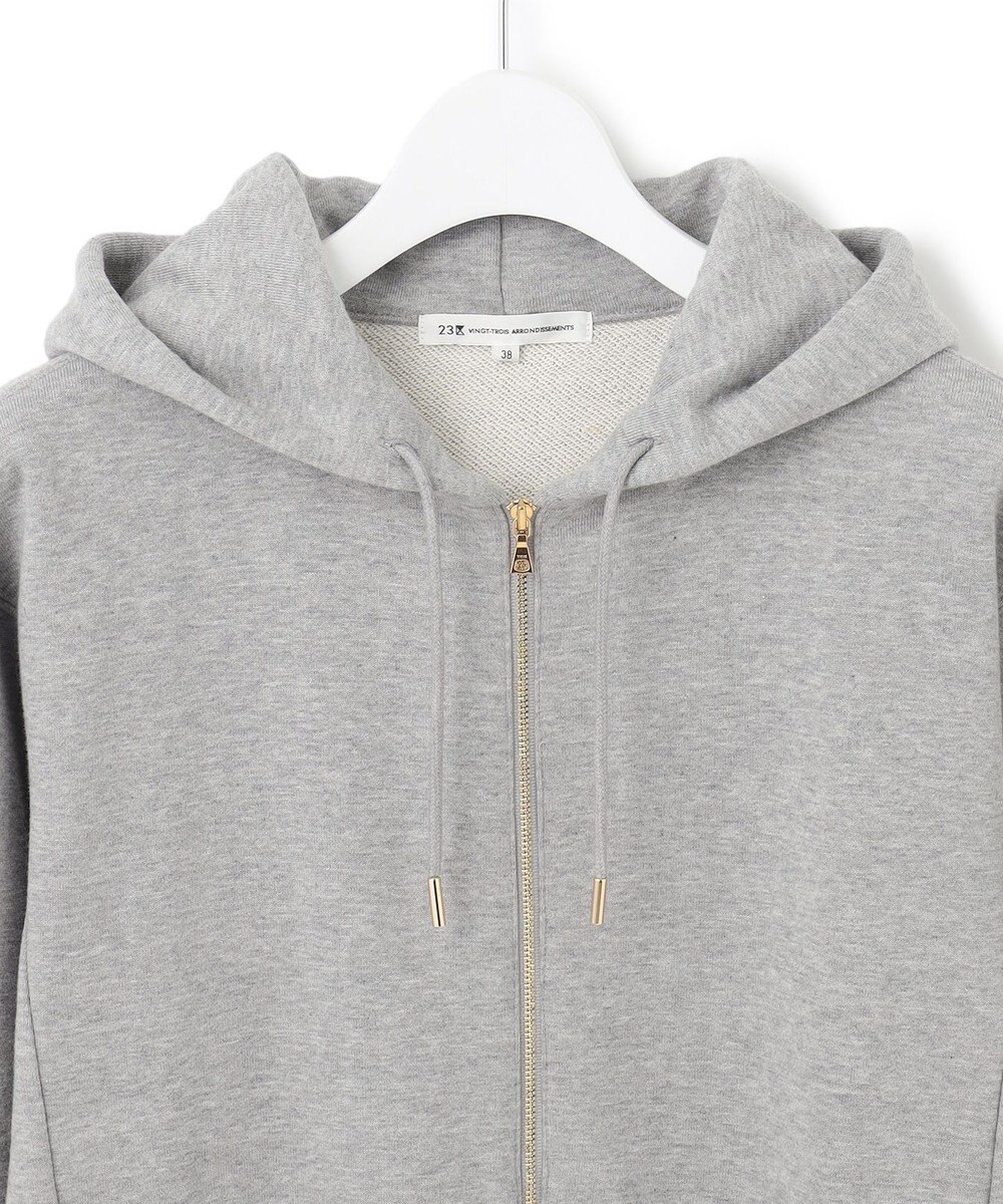 23区 【洗える】オーガニックコットンテリー ジップアップ フーディー 