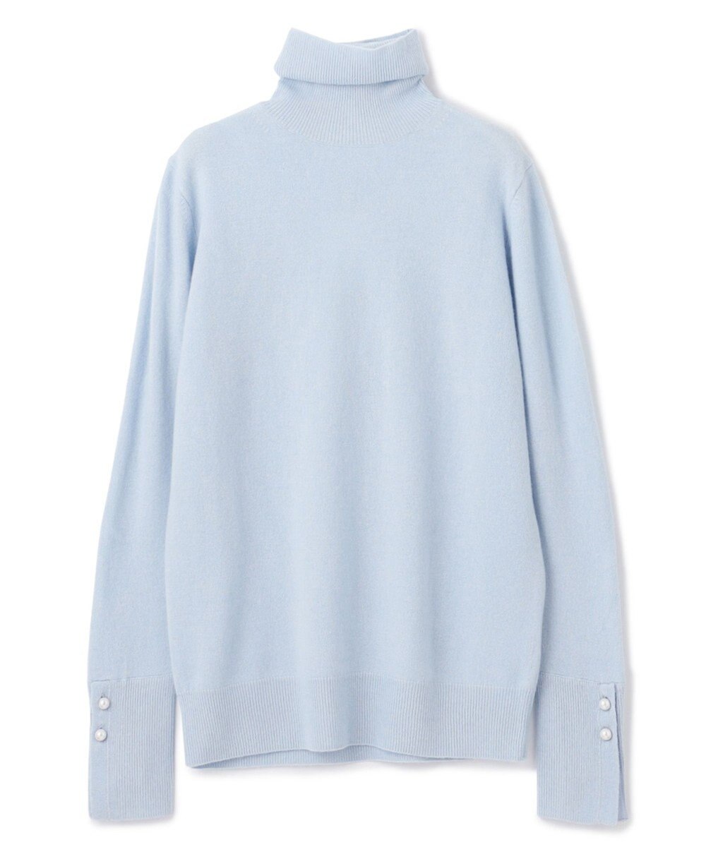 BEIGE， 【WEB限定・洗える】ALSACE / パール釦タートルネックウールニット 