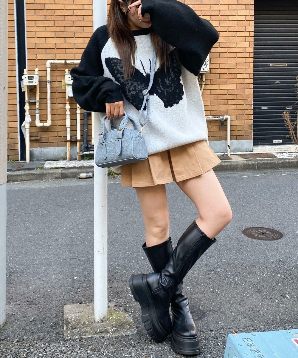 WEGO ハトメハンドルミニボストンショルダー 