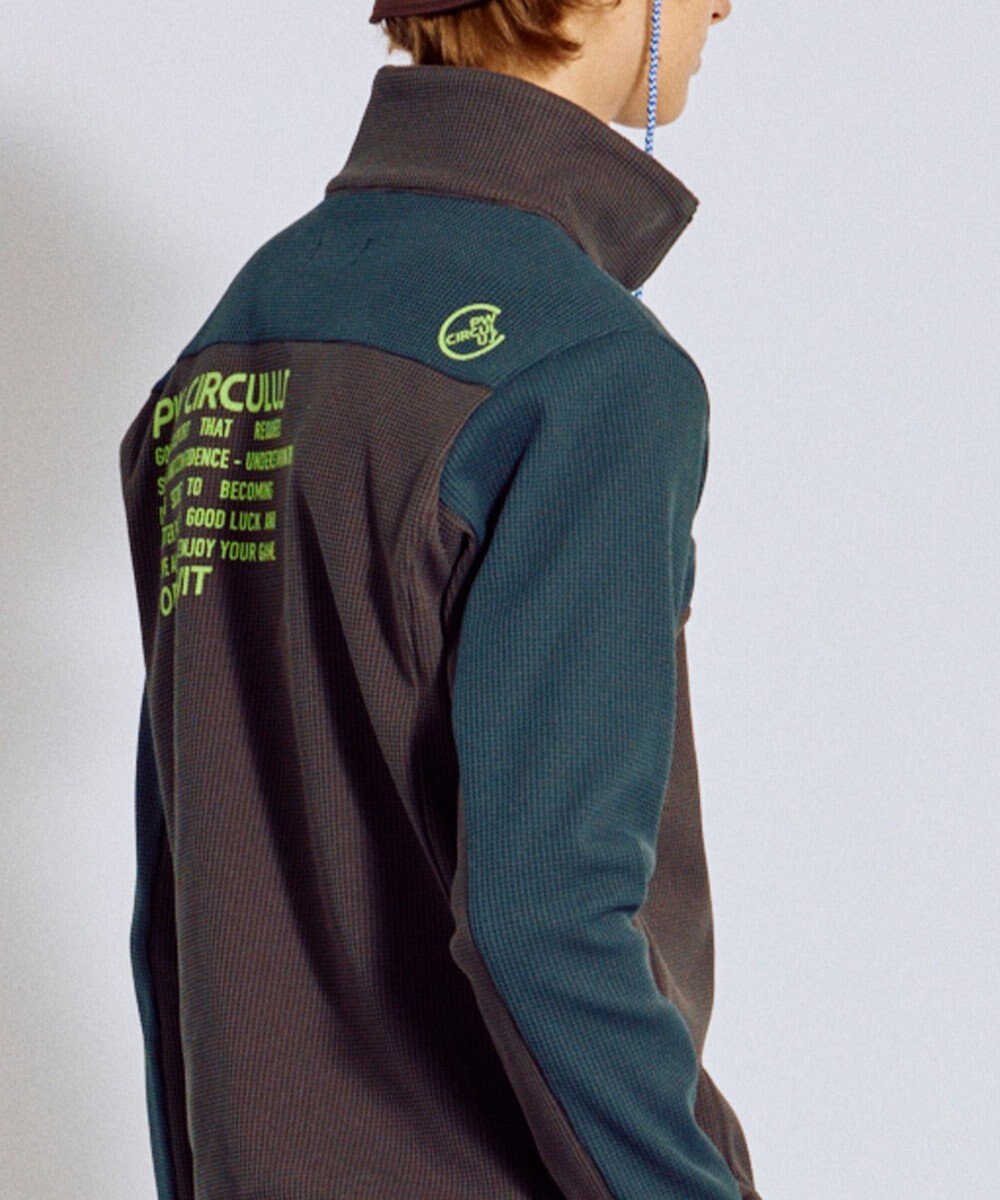 PW CIRCULUS 今が旬トップス！【ドライな肌触り / UV遮蔽率98.9% UVカット / ストレッチ】【MEN】ワッフルハーフジップトップス  ゴルフ 