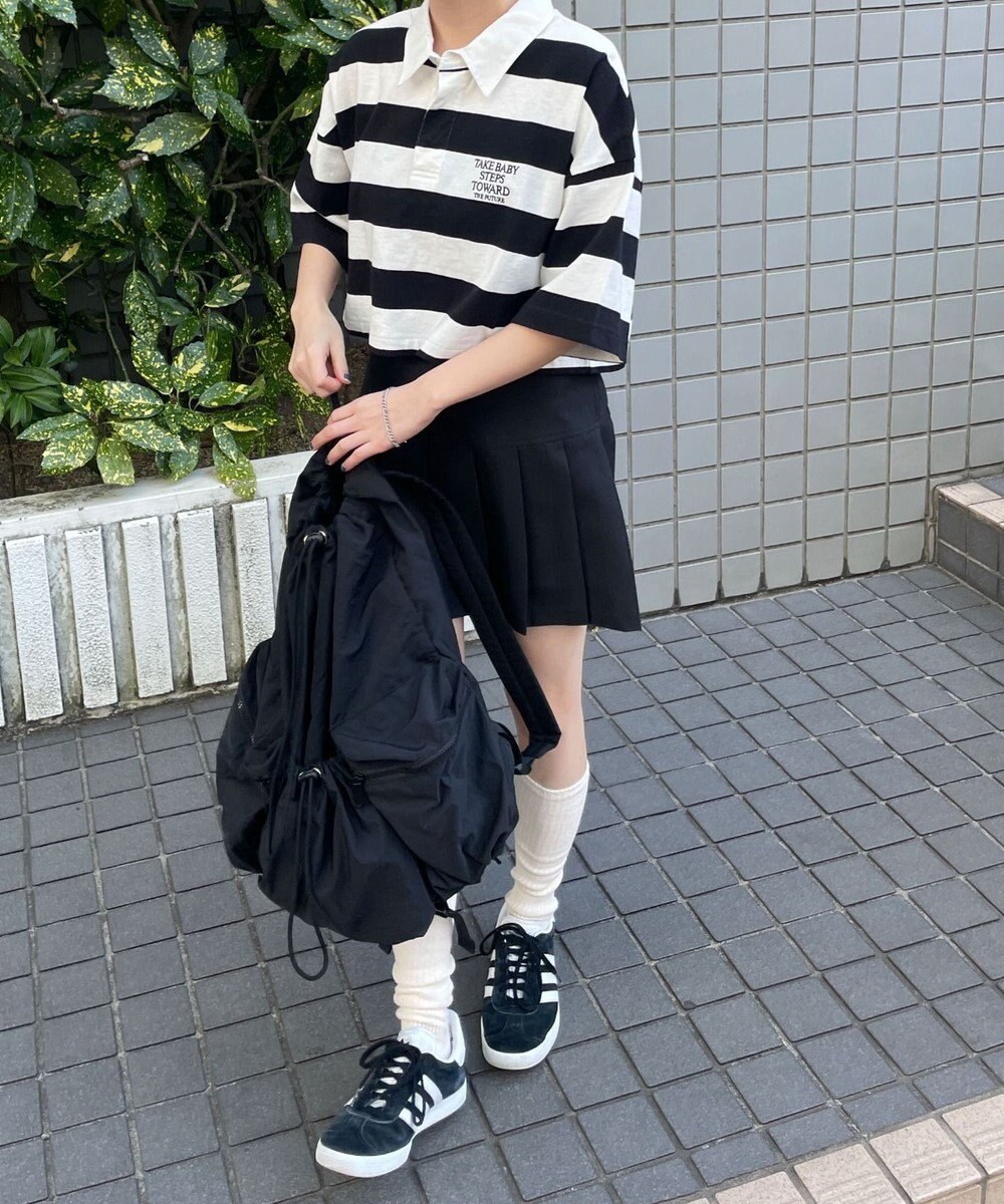 WEGO ワンポイント刺繍ラガーシャツ 