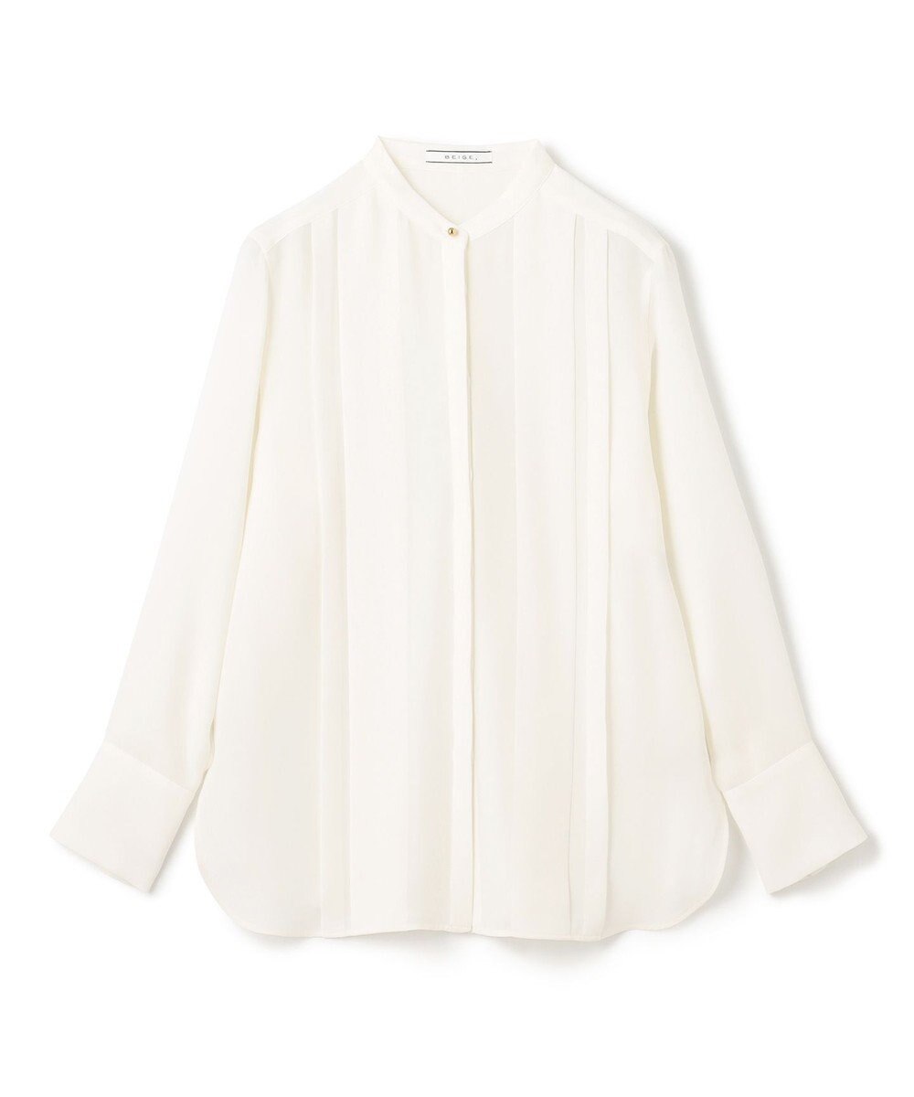 BEIGE， 【洗える】STOW / フロントタックブラウス 