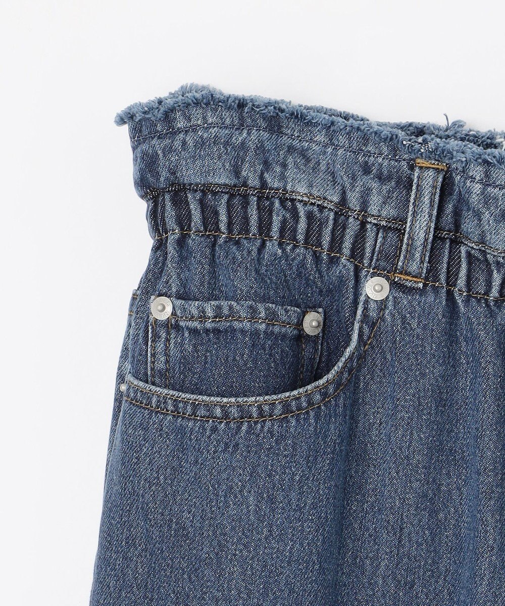 NAVE 【ReNAVE・洗える/軽量】ライトデニム ウエストギャザーパンツ 