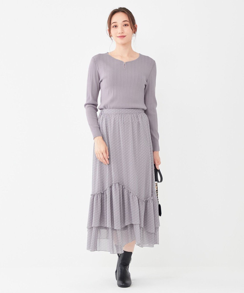 ANY SIS 【洗える】ティアードプリント スカート 