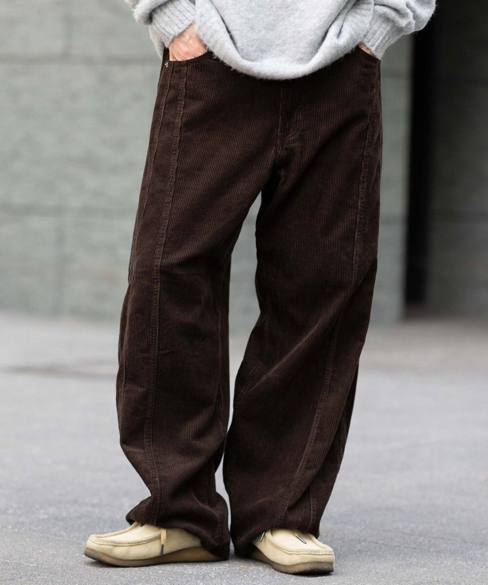 WEGO イージー3Dバレルレッグコーデュロイパンツ 