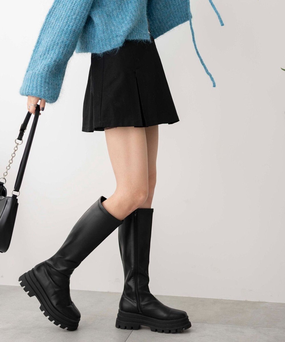 WEGO ベルト付チノプリーツスカパン 