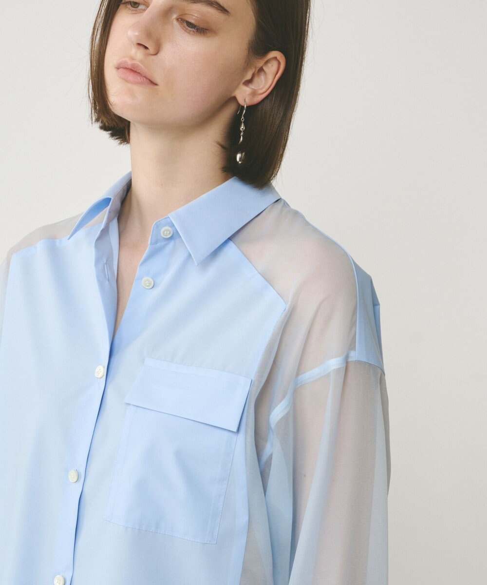 GRACE CONTINENTAL シアーコンビオーバーシャツ 