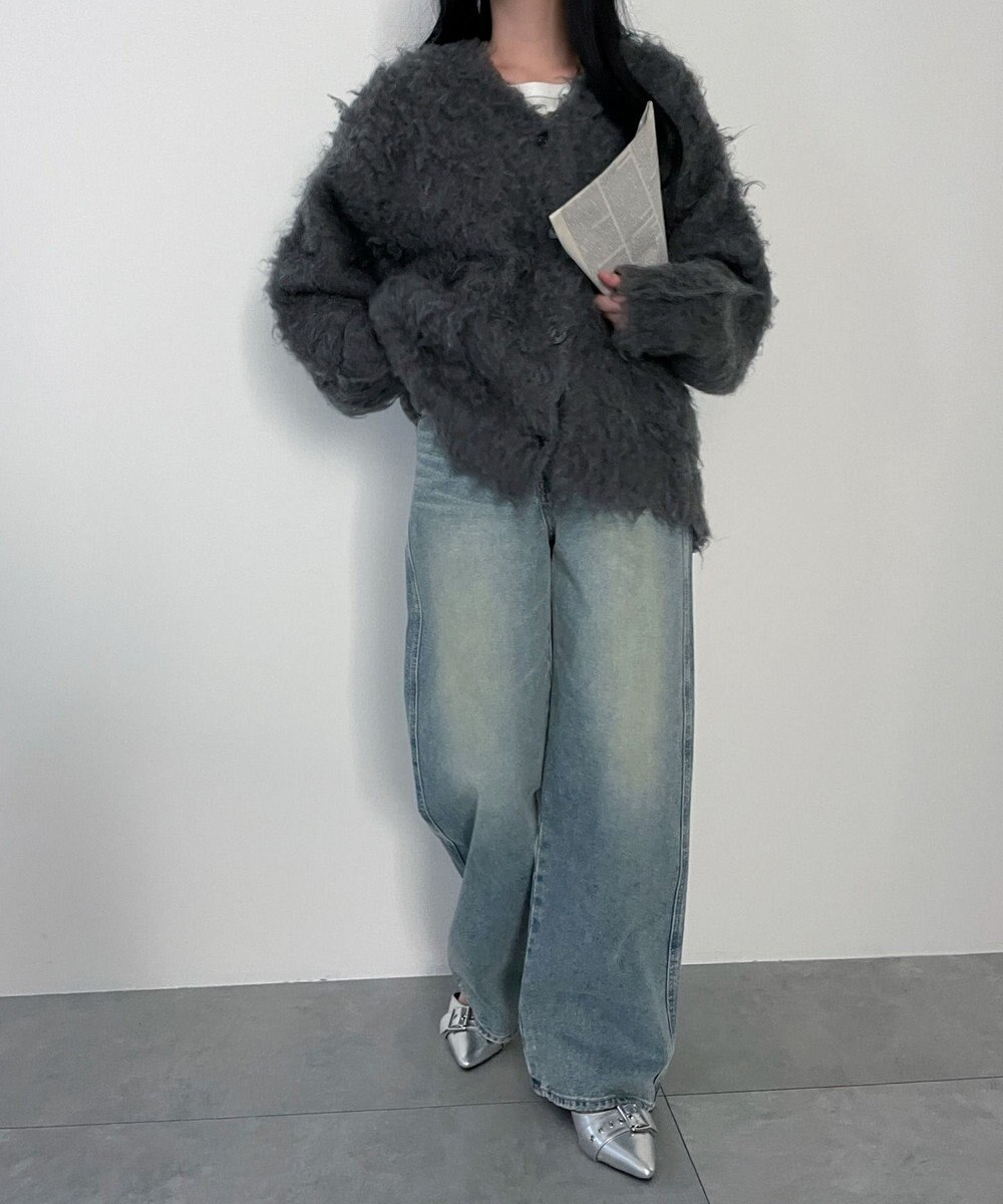 WEGO 【新色追加/美脚/XSSMLサイズ展開】ストレートデニムパンツ 