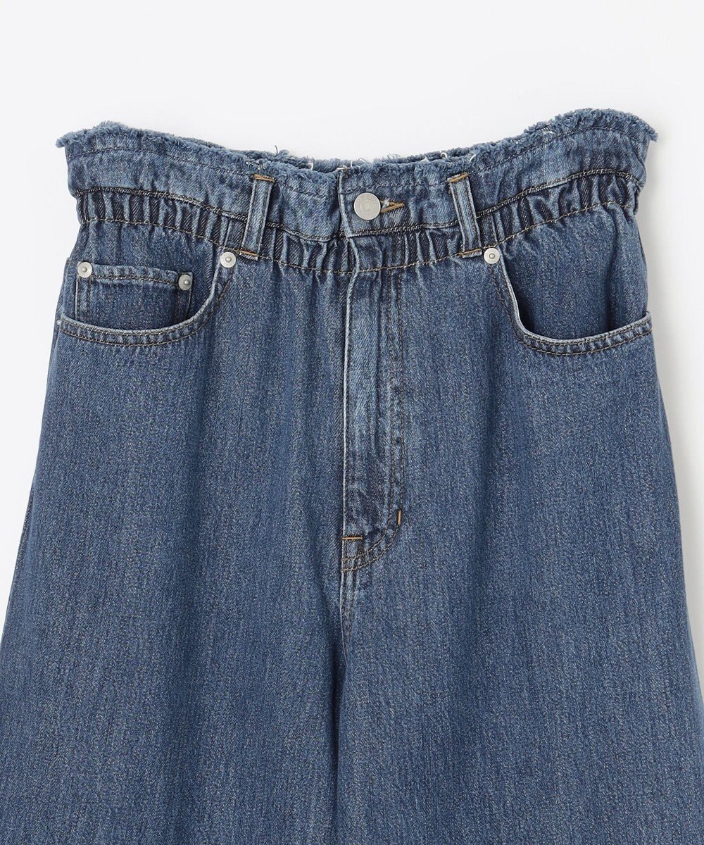 NAVE 【ReNAVE・洗える/軽量】ライトデニム ウエストギャザーパンツ 