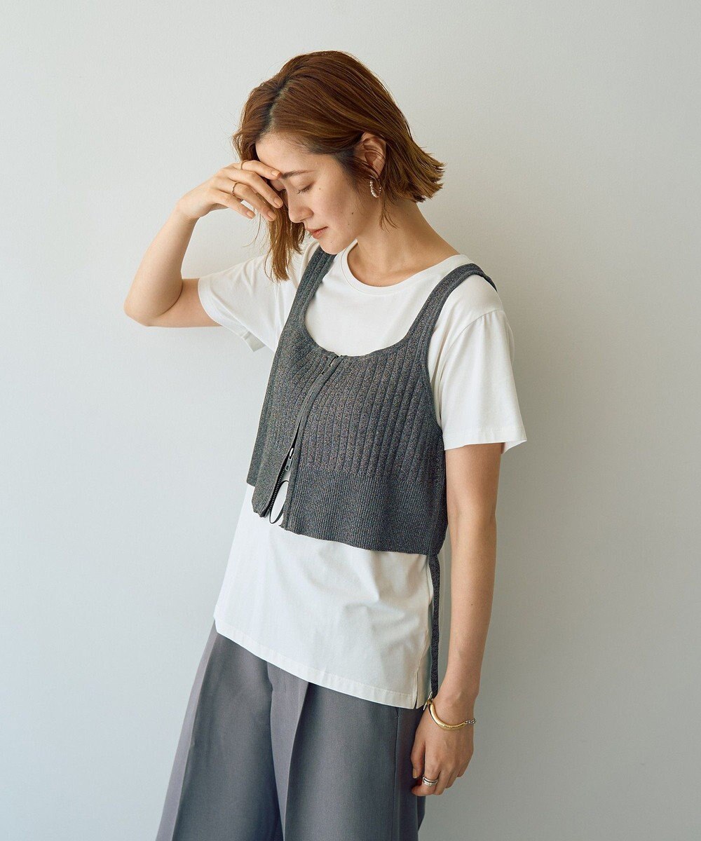 YECCA VECCA ZIPニットビスチェ 