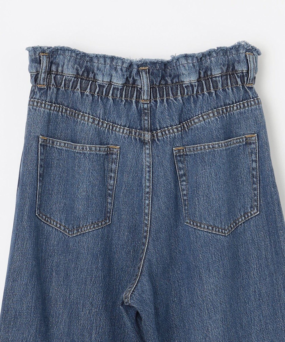 NAVE 【ReNAVE・洗える/軽量】ライトデニム ウエストギャザーパンツ 