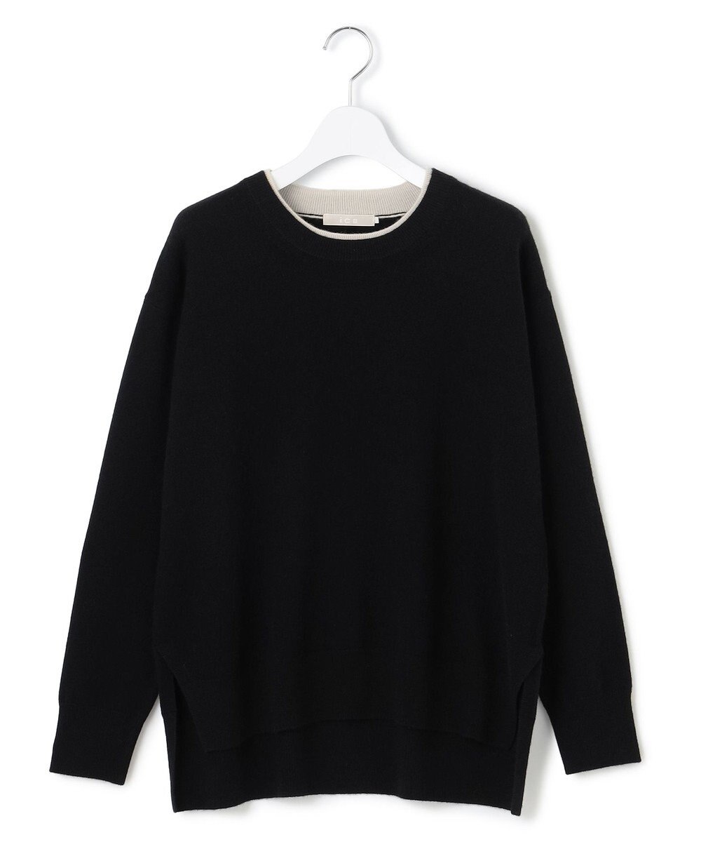 ICB 【新色追加】ソフトカシミヤミックス クルーネックニット 