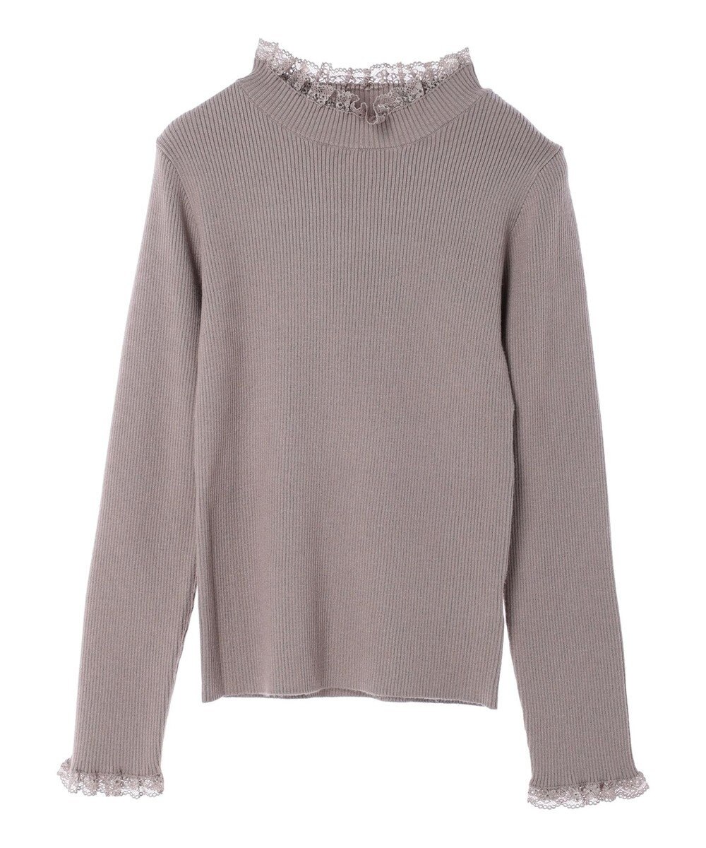 earth music&ecology レースドッキングリブニット 