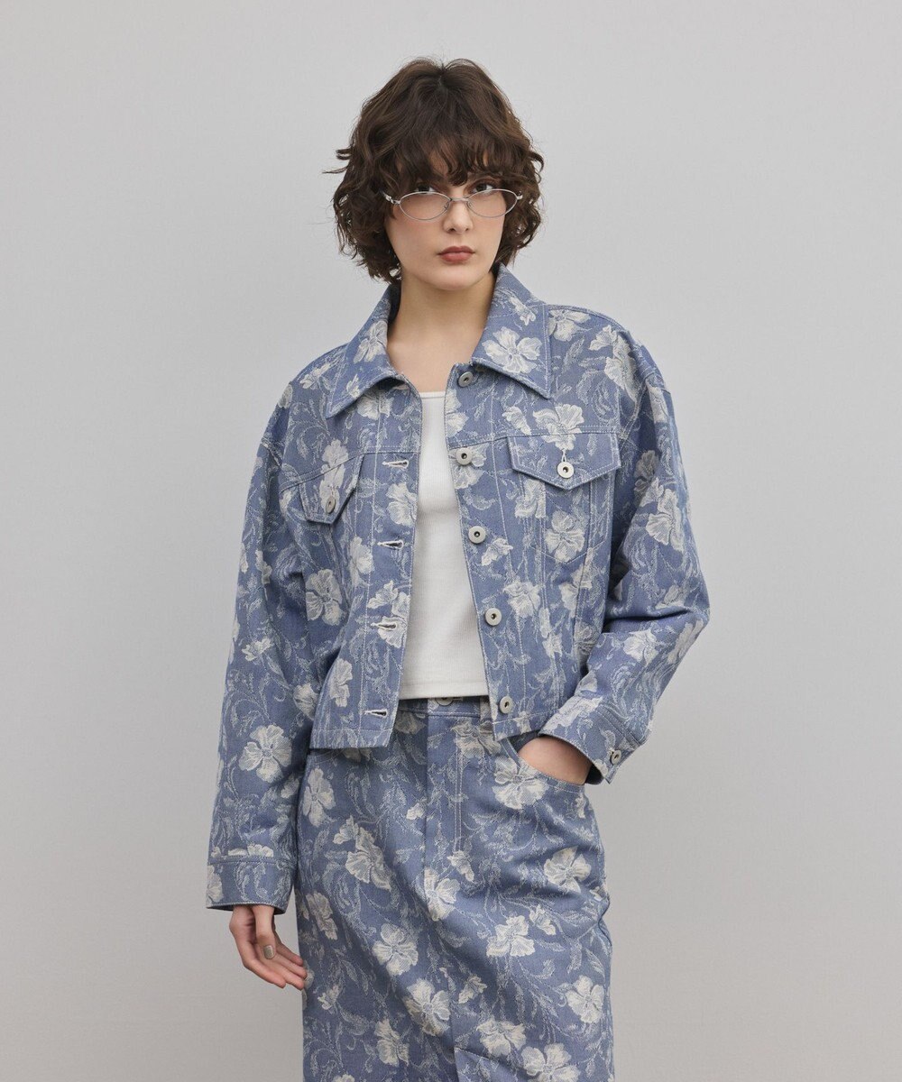GRACE CONTINENTAL ボタニカルジャガードジャケット 