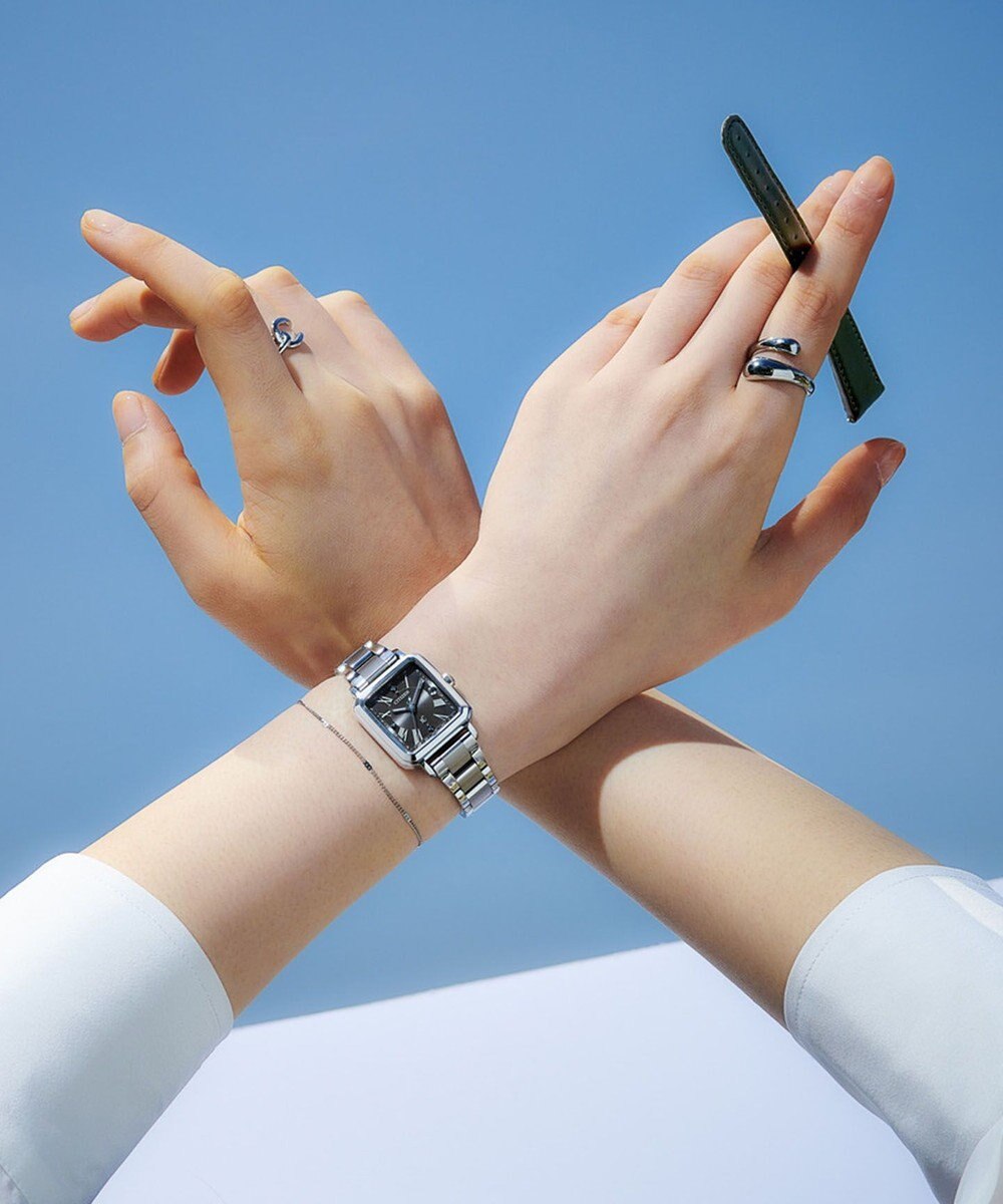 CITIZEN 【電池交換不要2way】替えバンド付きスクエアモデルES9500-69E 