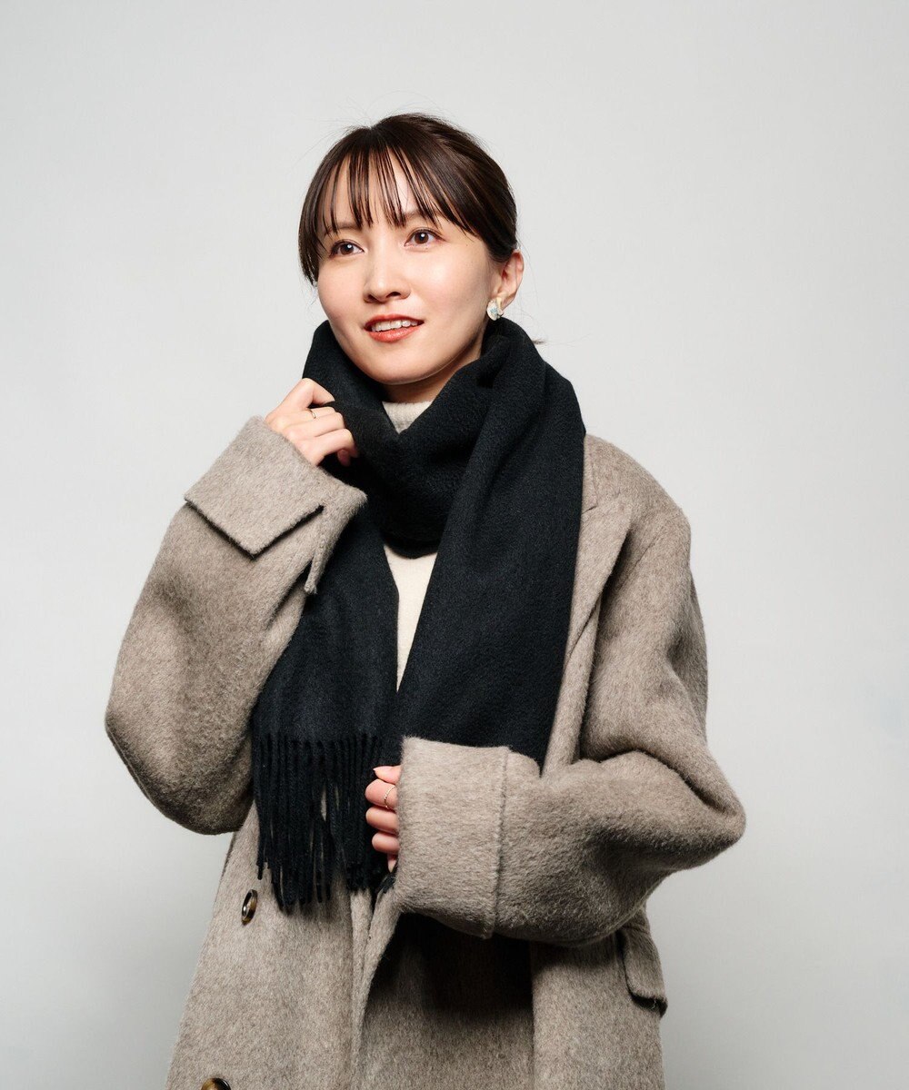 MOONBAT プラスムーンバット (+moonbat) カシミヤ100％無地ストール 洗える 190㎝×50㎝ 