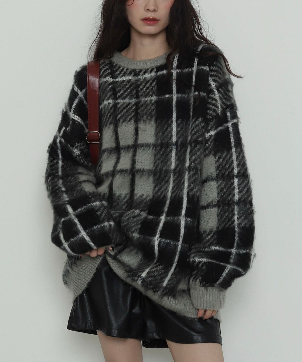 WEGO 【2025年秋冬新作】シャギーパターンニットBIGプルオーバー 