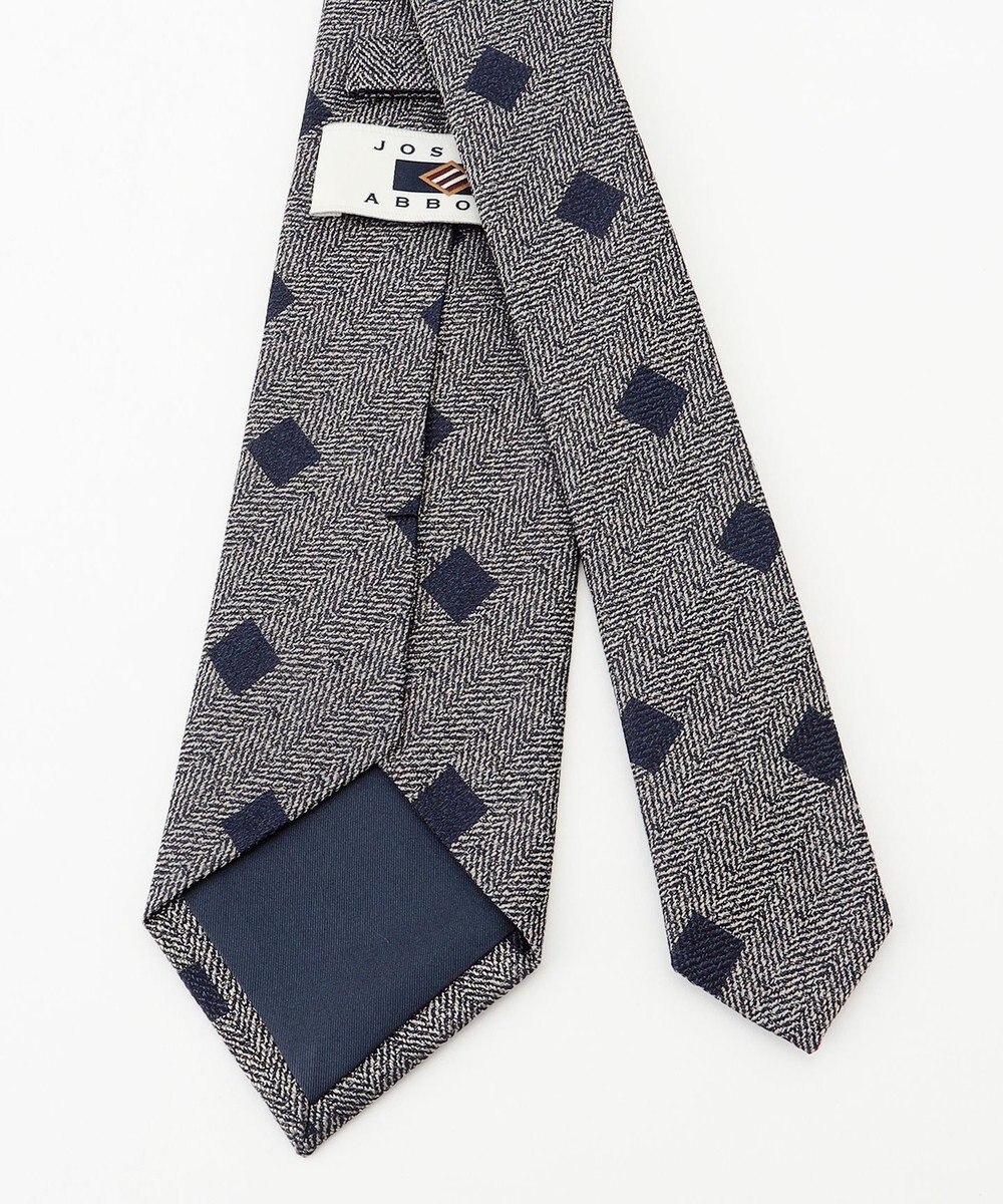 JOSEPH ABBOUD 【日本縫製】シャンブレーヘリンボーンスクエアジャガード ネクタイ 