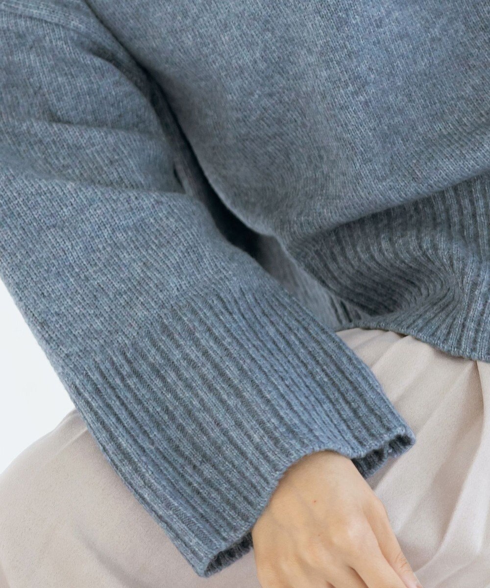 Tiaclasse L 【洗える】モックネックポインテルニットトップス 