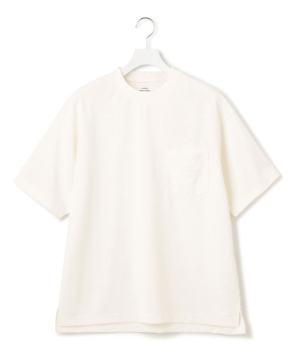 J.PRESS YORK STREET 【UNISEX】ワンポイント刺繍ポケット Tシャツ ホワイト系