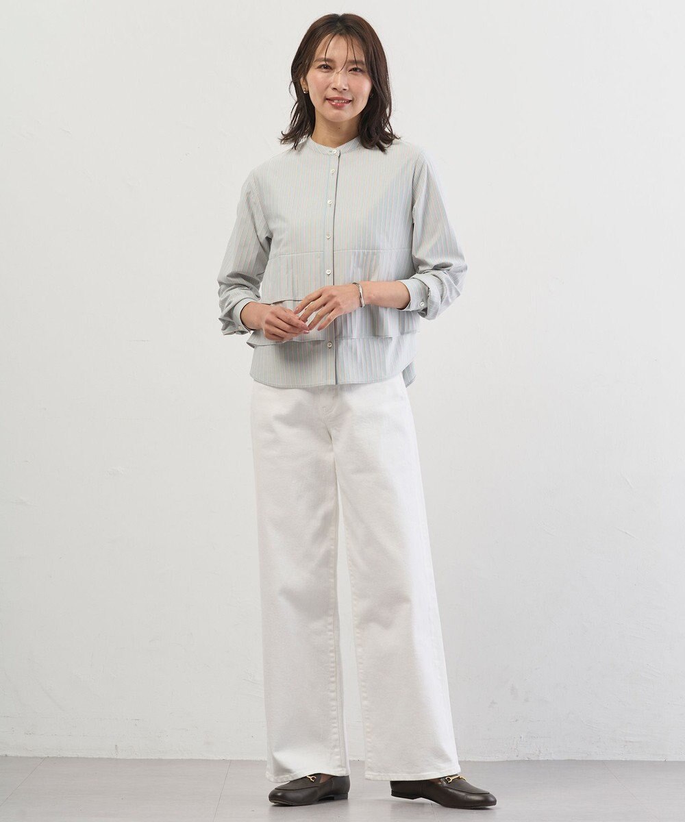 J.PRESS LADIES 【洗える】BASIC STRETCH DENIM ワイド ストレート デニム 