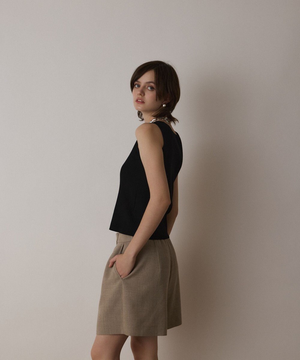 GRACE CONTINENTAL Uネックリブニットトップ 