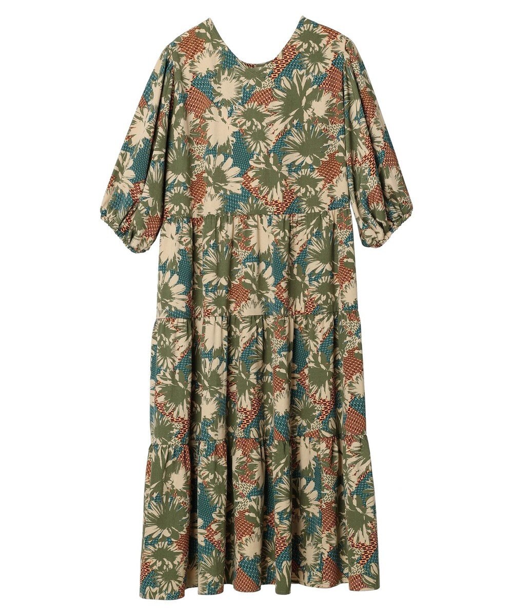 Green Parks ■ＥＳＣＡＲ　フラワーＭＩＸｐｔティアードワンピース 