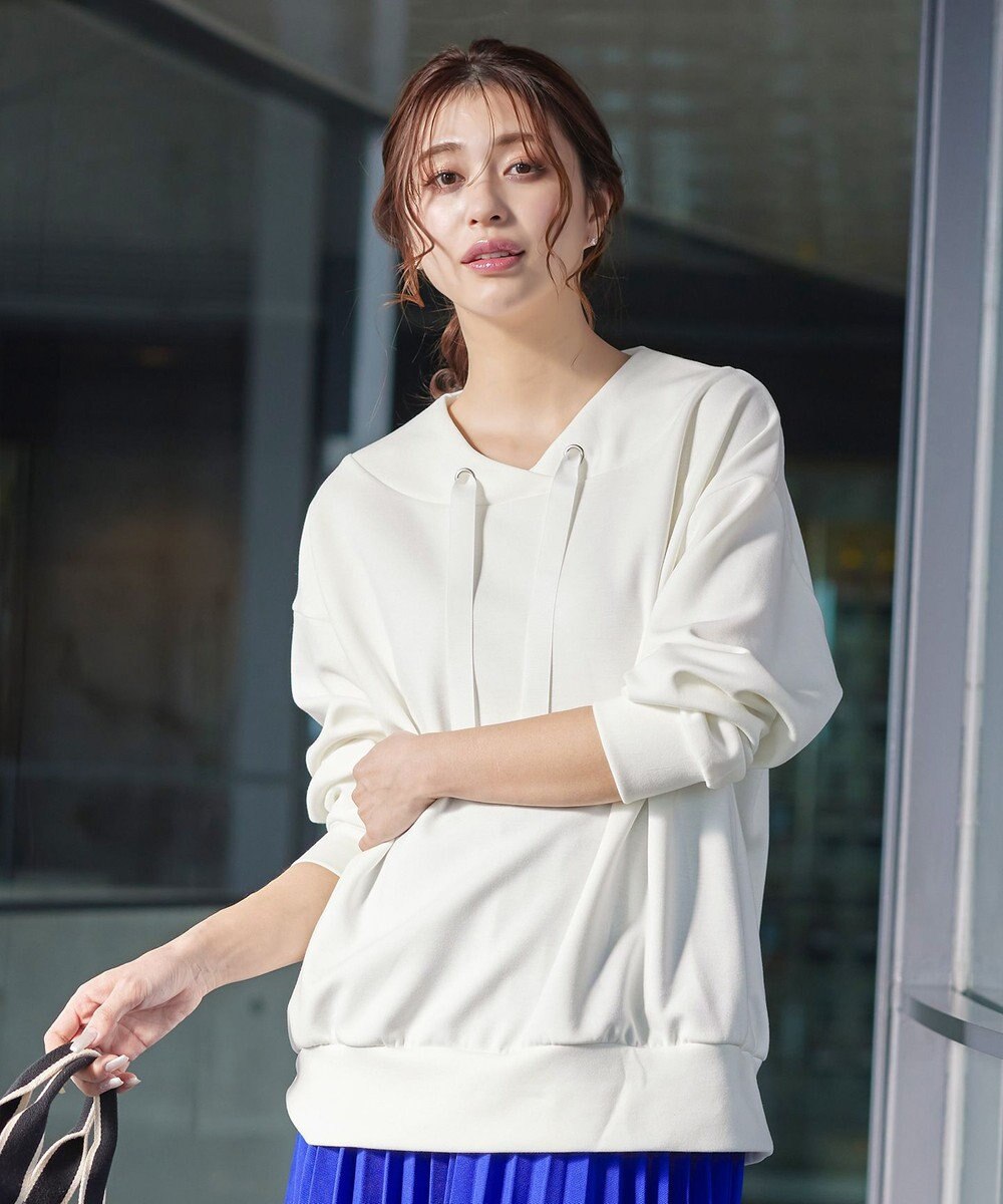 Tiaclasse 【洗える】フード風ダイバートップス 