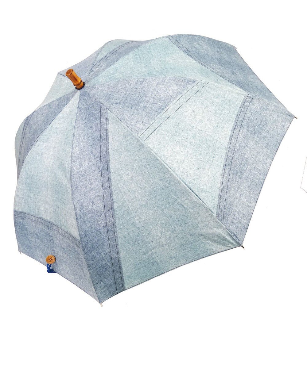 +RING 【UVカット90%以上】【限定/日本製】UNISEX プラスリング 長傘60cm BLU denim-like pattern SR344 