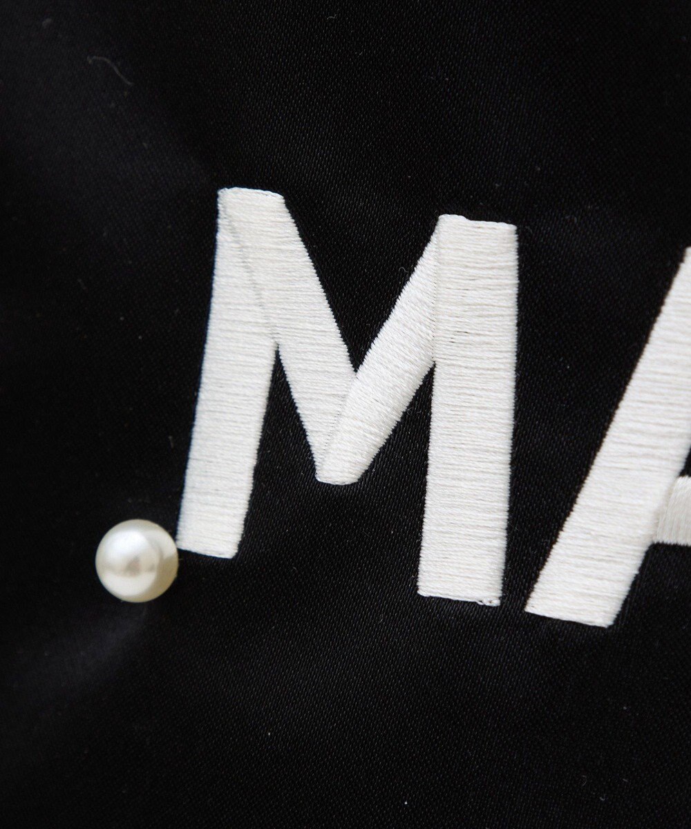 Maison de FLEUR サテンパールブランドロゴ刺繍トートバッグ 