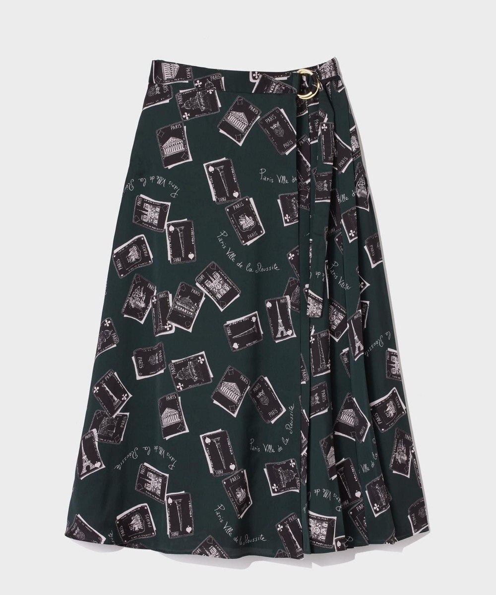 GRACE CONTINENTAL トランププリントラップスカート 