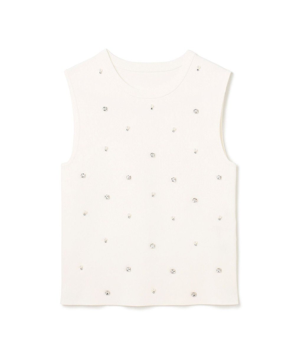 GRACE CONTINENTAL ビジューニットトップ 