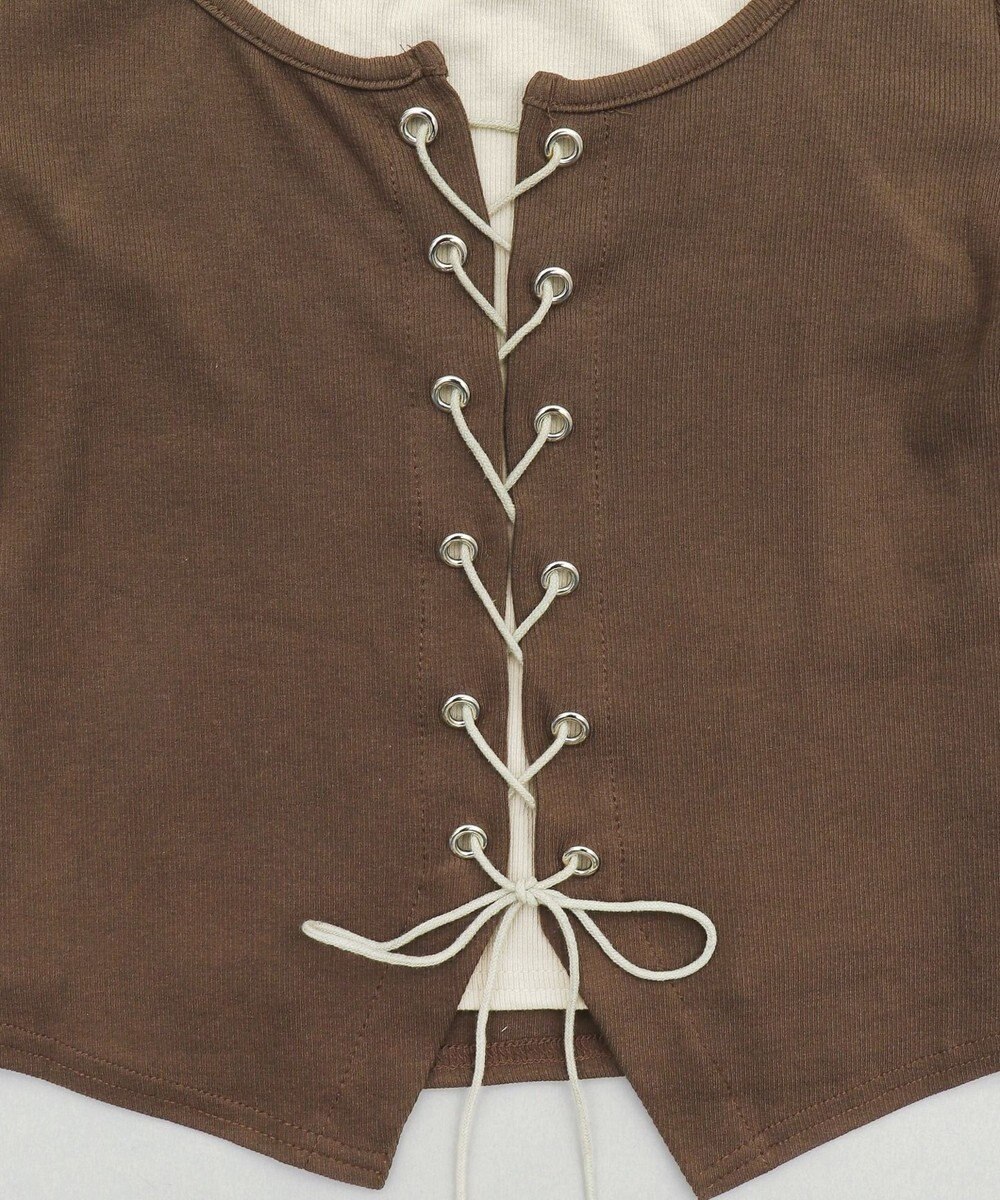 WEGO フロントレースアップレイヤードT 