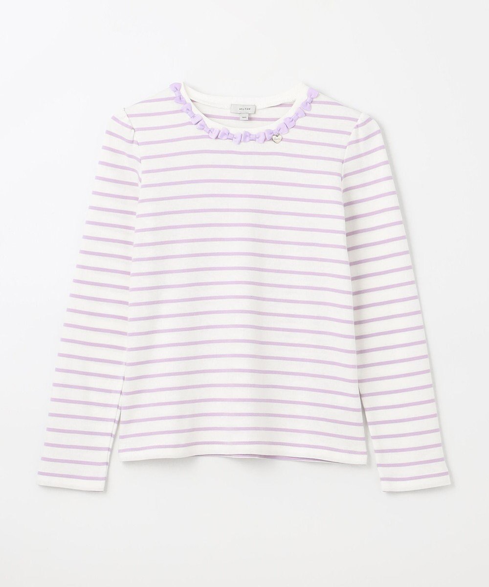 ANY KIDS リボン×ボーダー長袖Tシャツ 