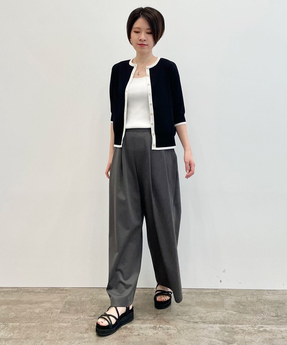 自由区 【洗える/マルチWAY】コットンアセテートニットセットアップ 