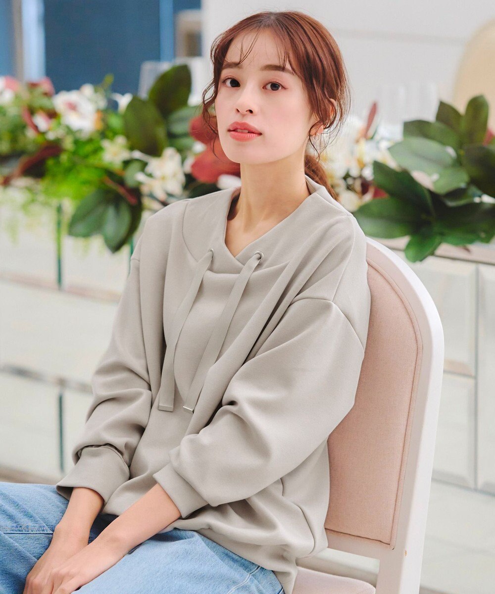 Tiaclasse 【洗える】フード風ダイバートップス 