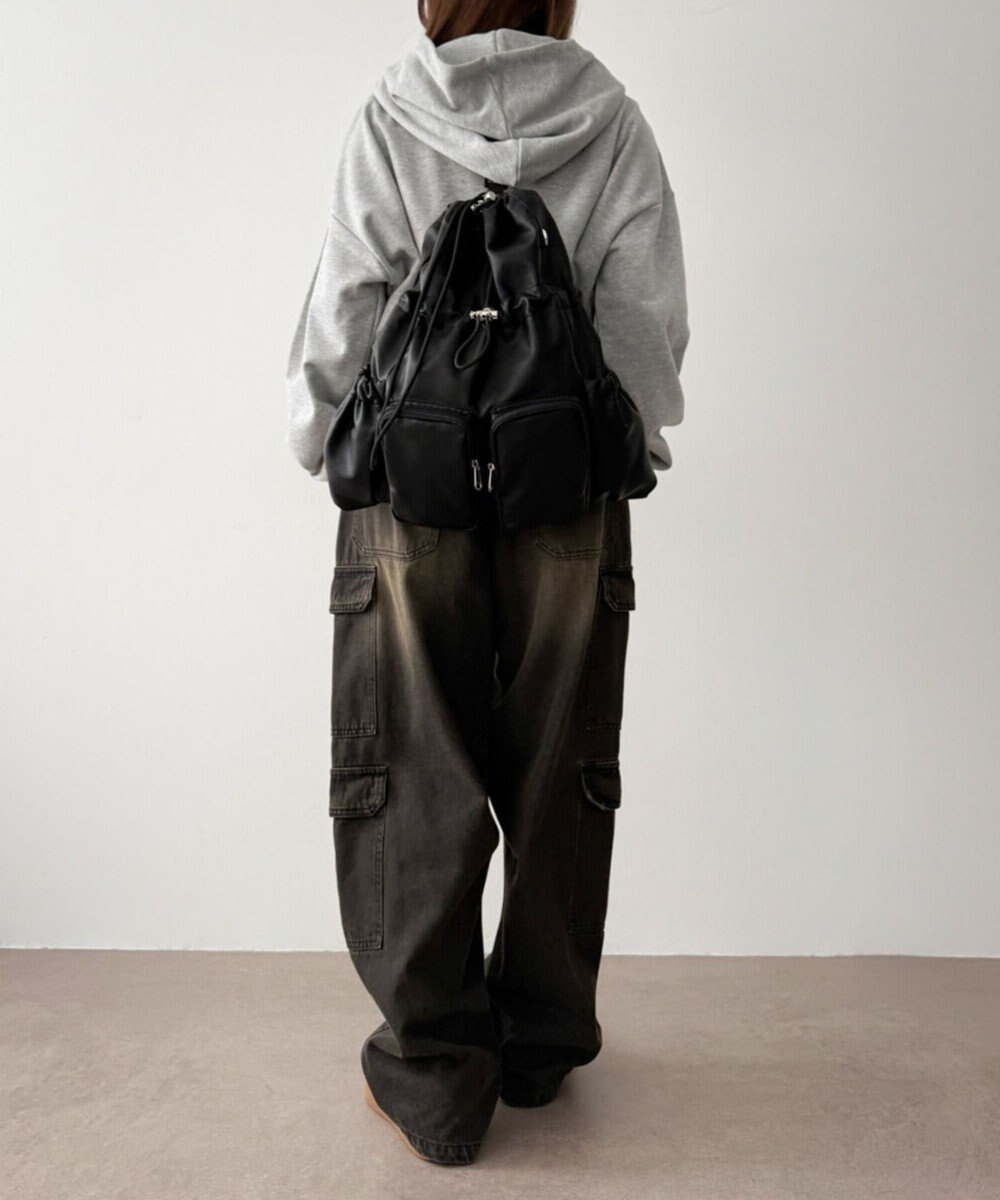 WEGO 【ユニセックス着用ITEM】2ポケットPUドロストナップサック 