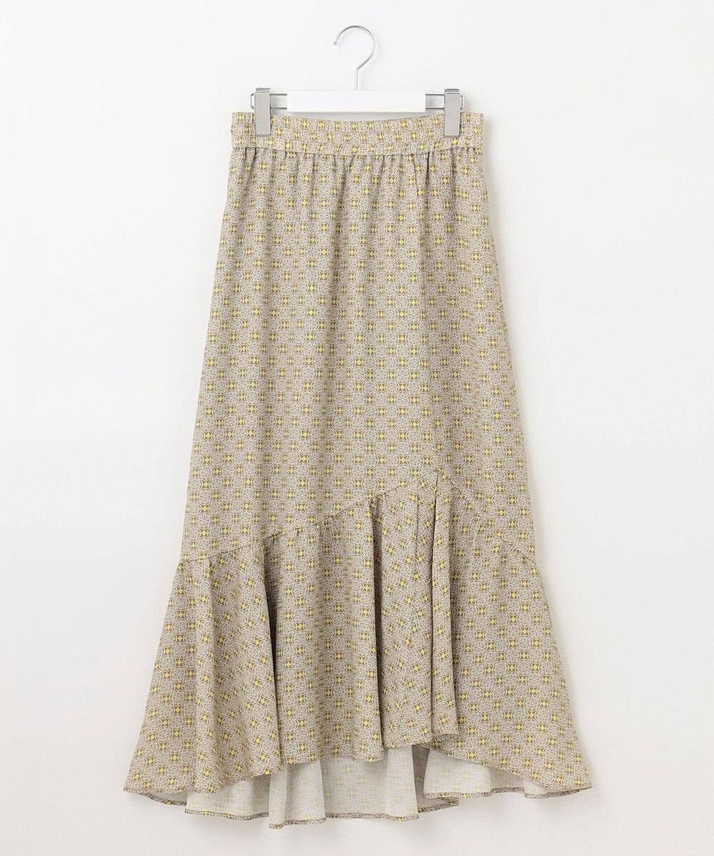 自由区 【洗える・XSサイズあり】アラベスクプリント スカート 