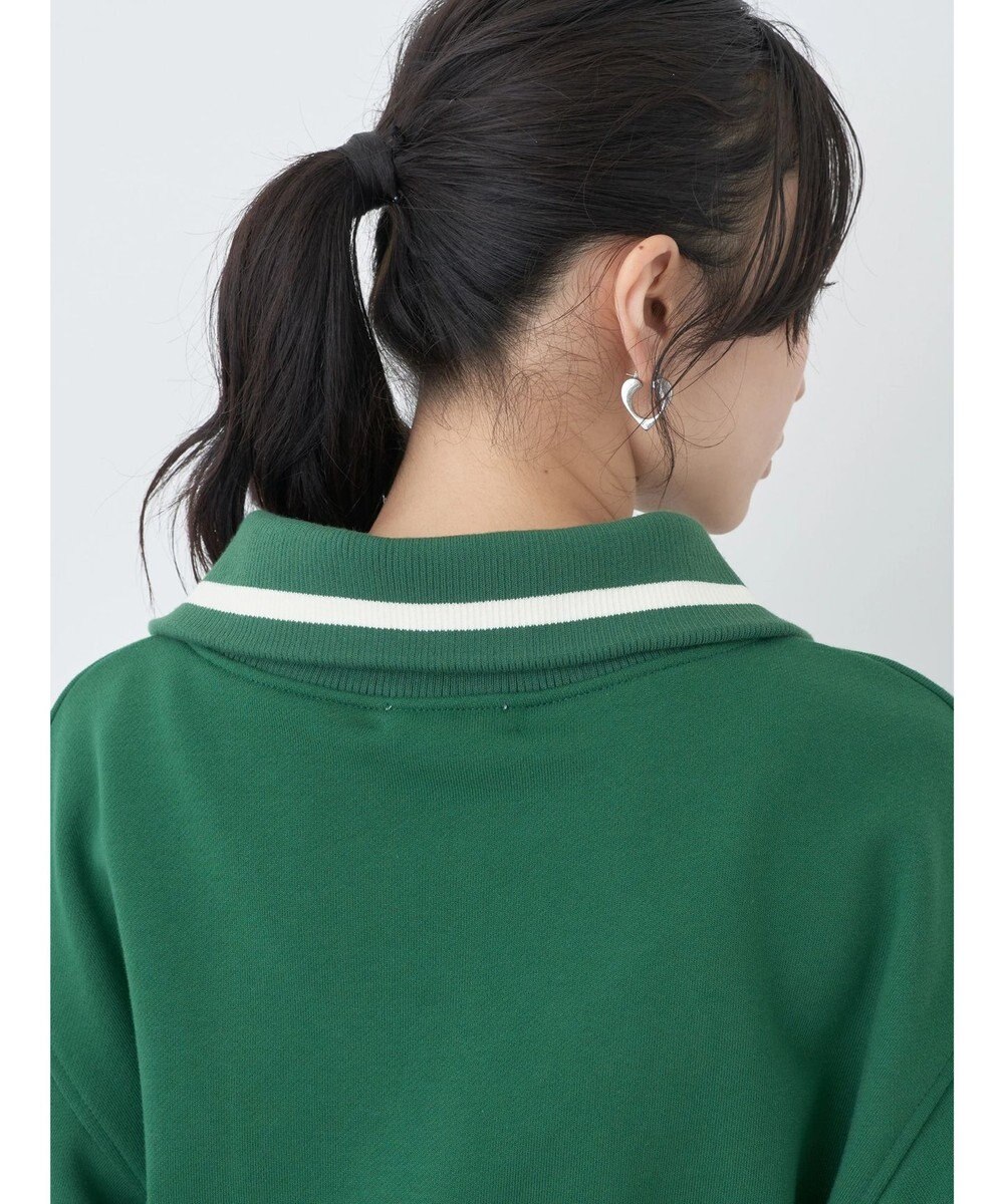 earth music&ecology ハーフＺＩＰサークルロゴ刺繍裏毛プルオーバー 