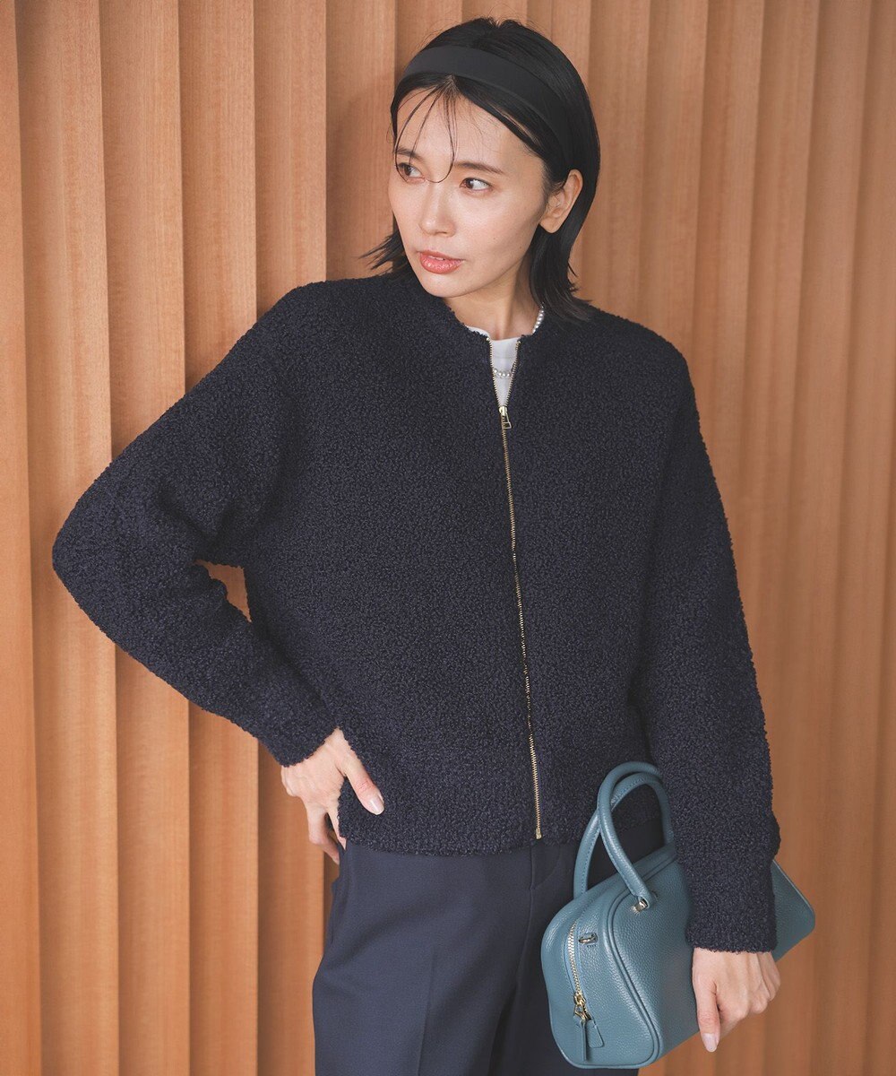 UNFILO プードルニット ZIPカーディガン 